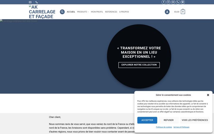 Screenshot of akcarrelageetfacade.net