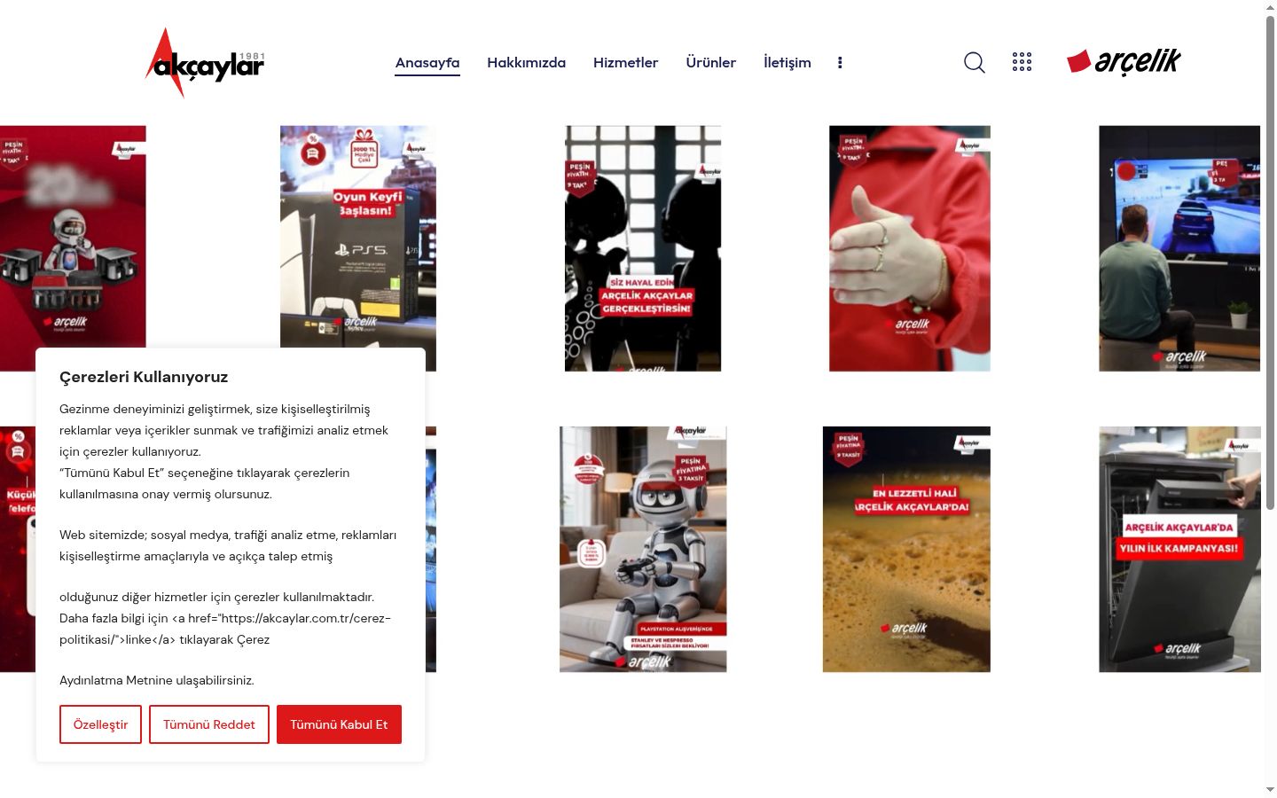 Screenshot of the consent banner shown before any interaction