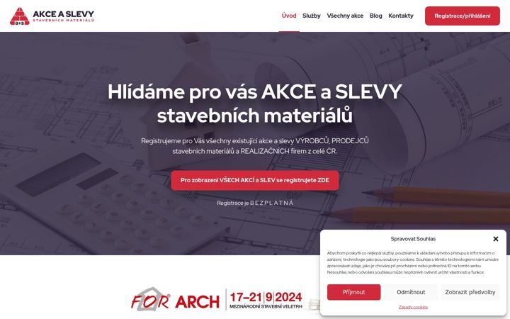 Screenshot of akceaslevystavebnichmaterialu.cz