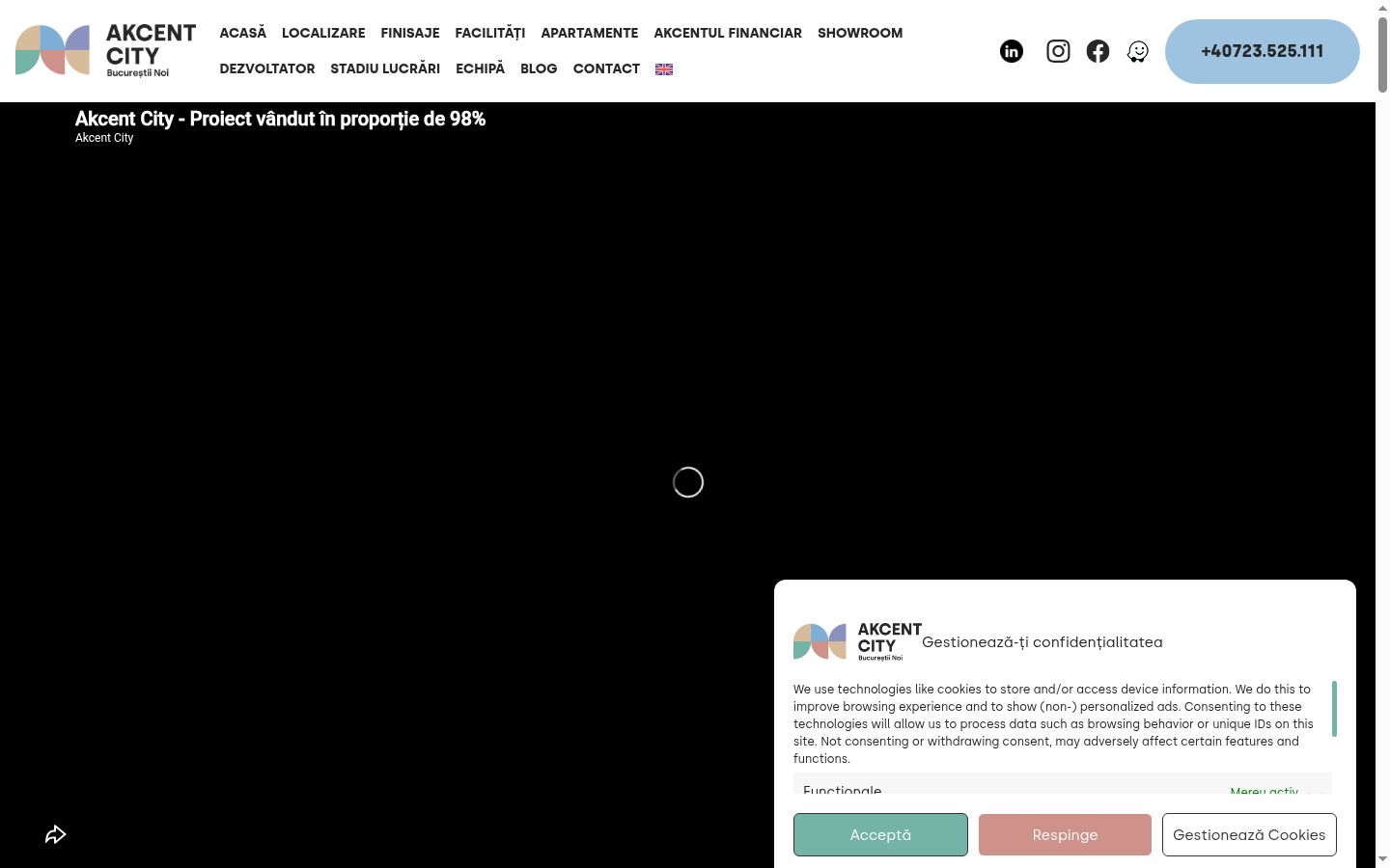 Snímek obrazovky baneru souhlasu zobrazeného před jakoukoli interakcí