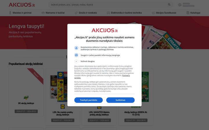 Ekraanipilt saidist akcijos.lt