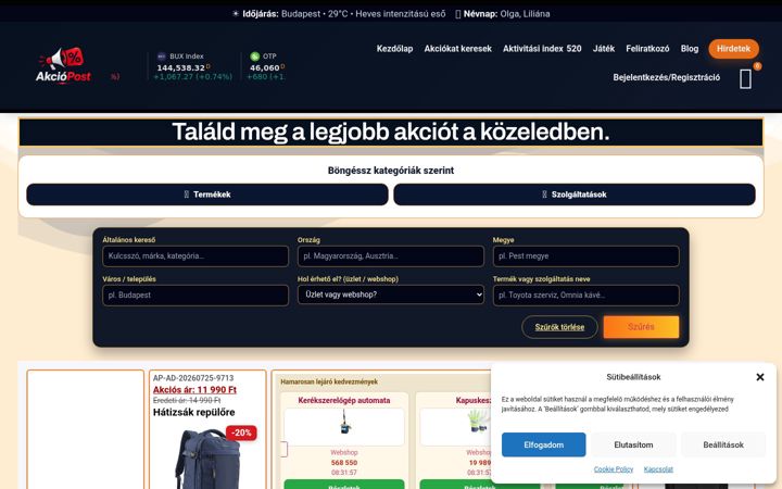 Ekraanipilt saidist akciopost.hu