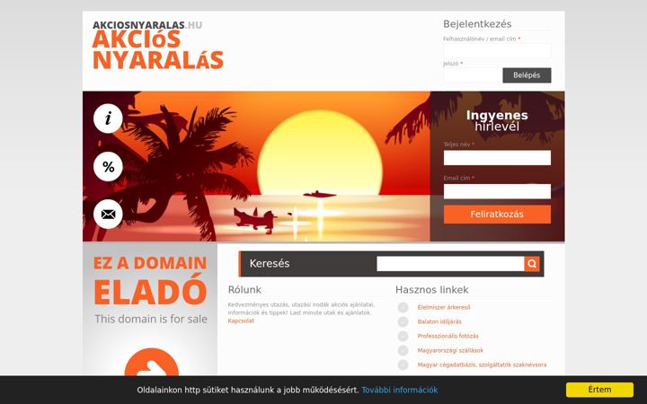Screenshot of akciosnyaralas.hu