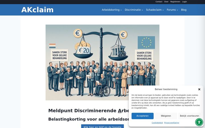 Ekraanipilt saidist akclaim.nl