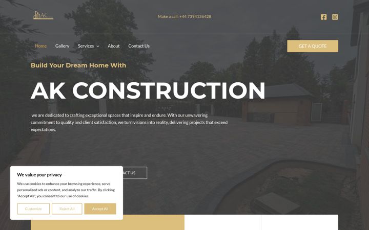Ekrānuzņēmums no akconstruction.ltd