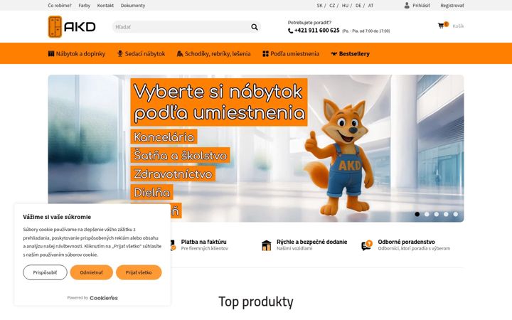Screenshot stránky akd.sk