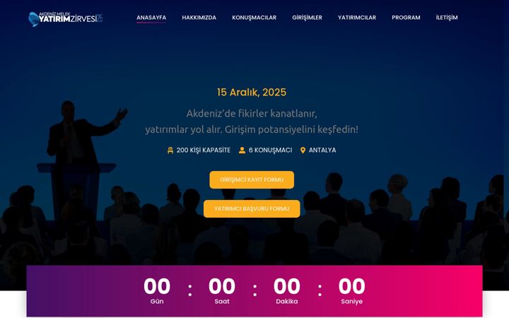 Screenshot of akdenizmelekyatirimzirvesi.com