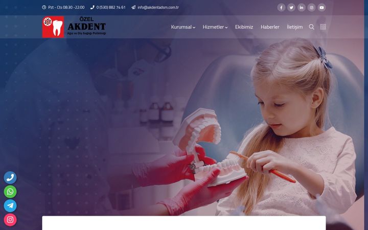 Screenshot of akdentadsm.com.tr