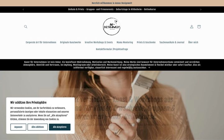 Screenshot of akdesignwelt.de