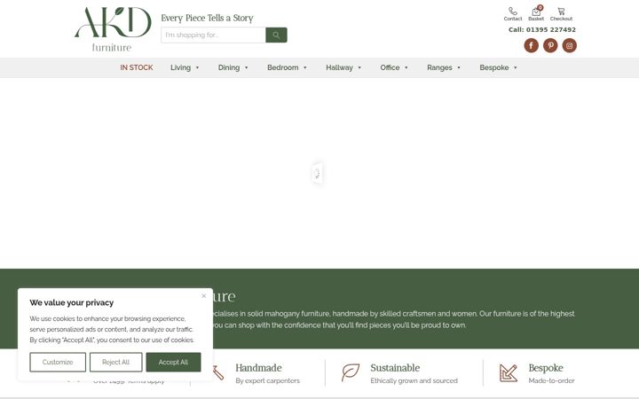 Screenshot of akdfurniture.co.uk