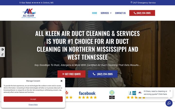 Screenshot ta' akductcleaning.com