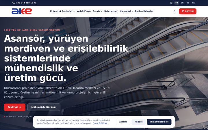 Screenshot of ake.com.tr