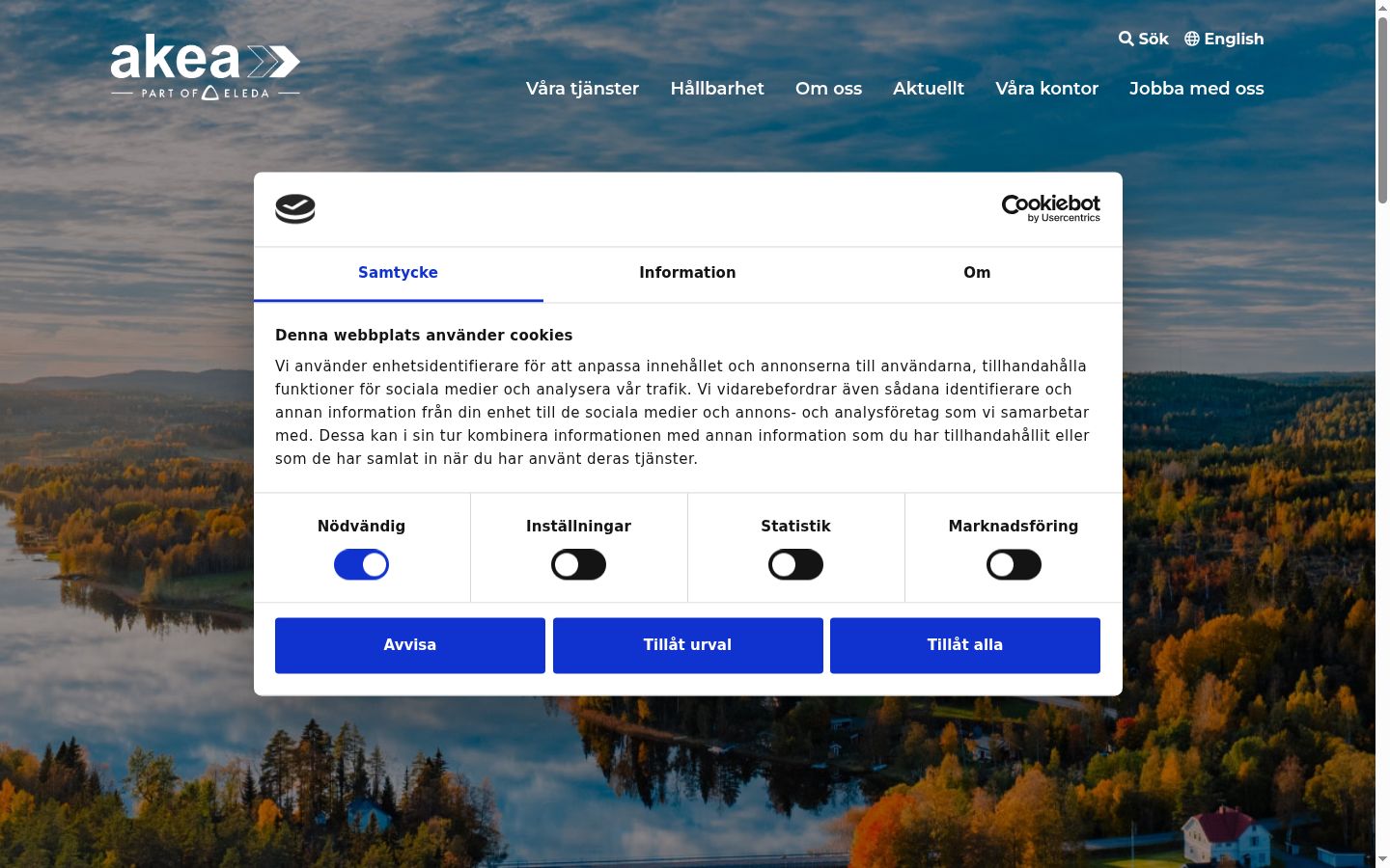 Screenshot del banner di consenso mostrato prima di qualsiasi interazione