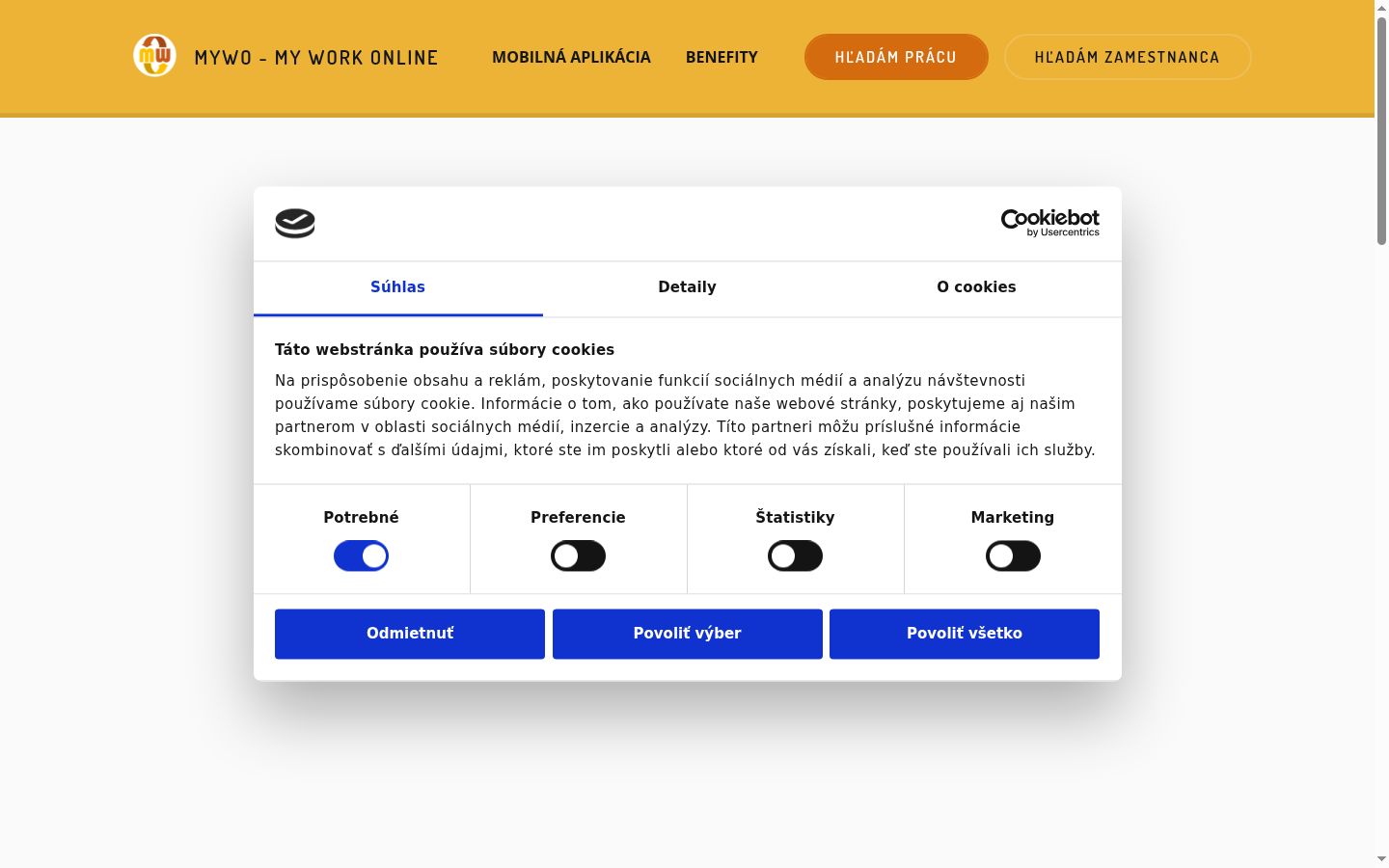 Screenshot del banner di consenso mostrato prima di qualsiasi interazione