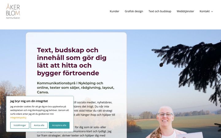 Screenshot di akerblomkommunikation.se
