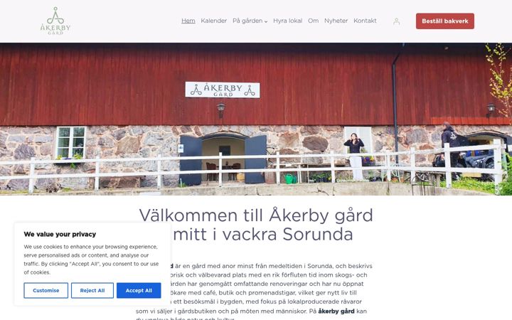 Screenshot von akerbygard.nu