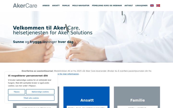 Screenshot of akercare.com