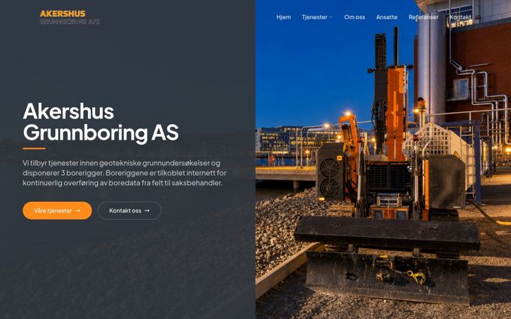 Skärmbild av akershus-grunnboring.no