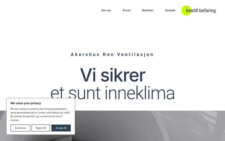 Screenshot of akervent.no