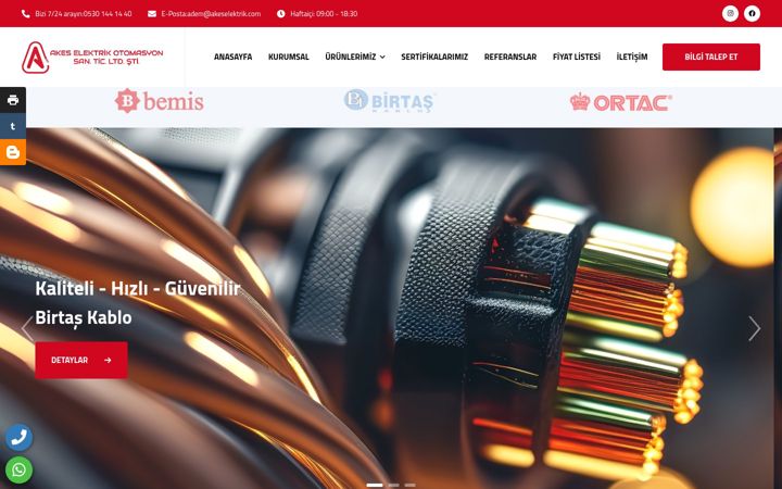 Screenshot of akeselektrik.com
