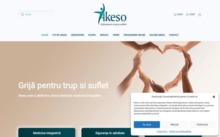 Screenshot of akeso-clinic.ro