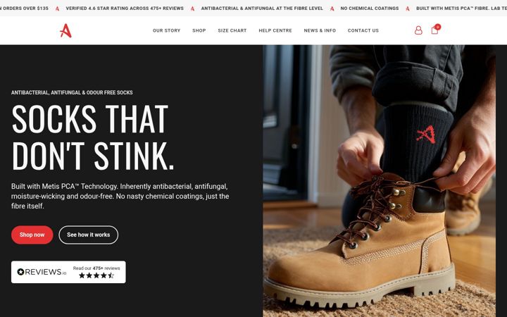 Screenshot του akesosocks.com.au