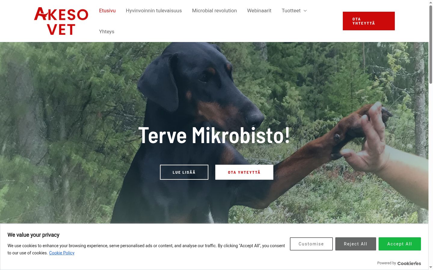 Snímek obrazovky baneru souhlasu zobrazeného před jakoukoli interakcí