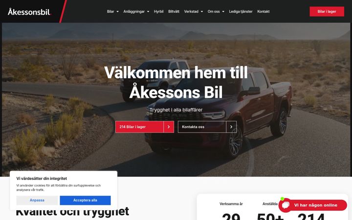 Screenshot of akessonsbil.se