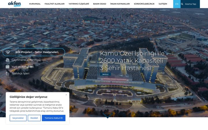Screenshot of akfeninsaat.com.tr