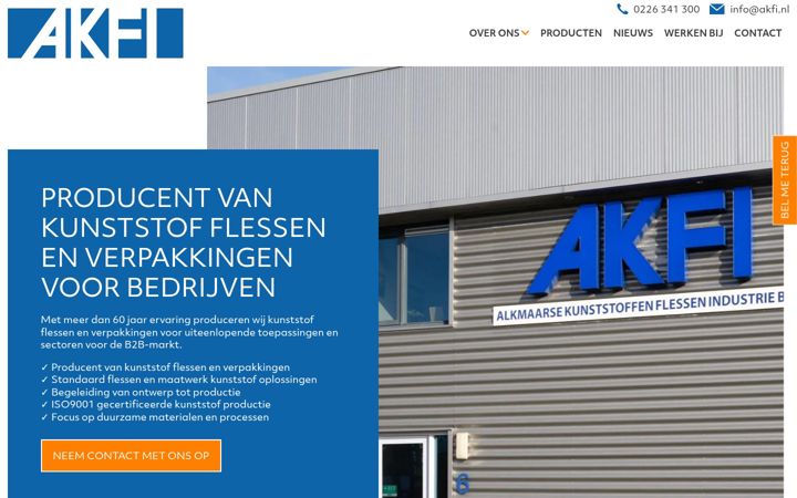 Screenshot von akfi.nl