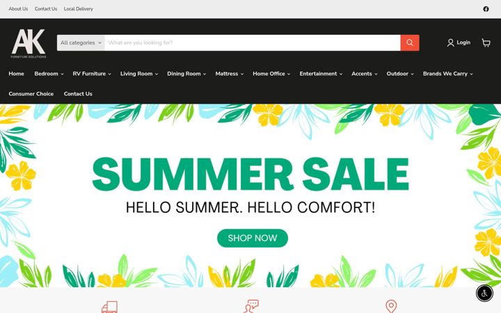Screenshot of akfurnituremi.com