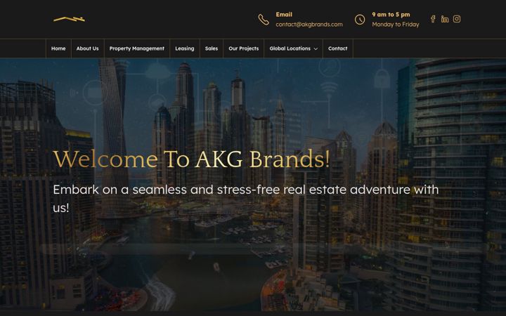 Screenshot of akgbrands.com