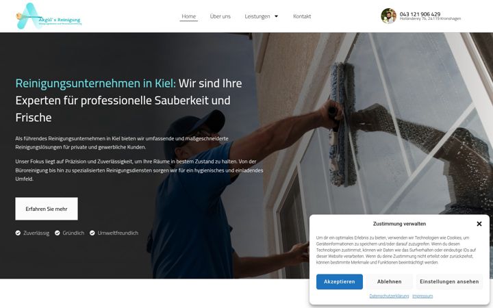Screenshot of akguelsreinigung.de