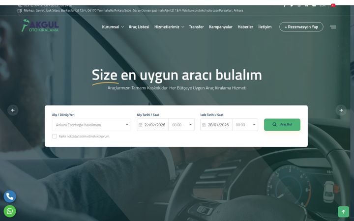 Screenshot of akgulotokiralama.com