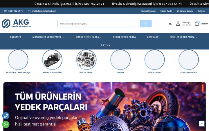 Screenshot of akgunmotosiklet.com