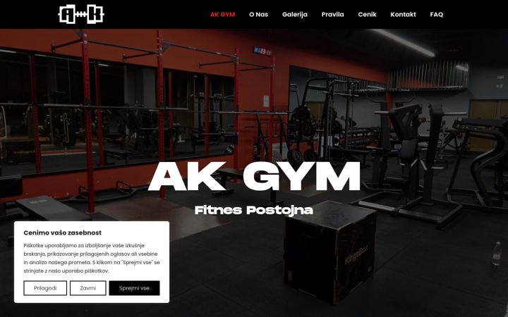 Captura de ecrã de akgym.si