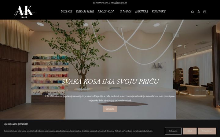 Screenshot of akhair.hr
