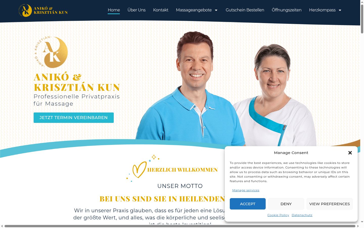 Screenshot of the consent banner shown before any interaction