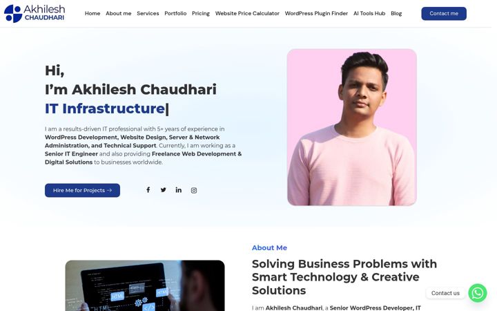 Skærmbillede af akhileshchaudhari.com