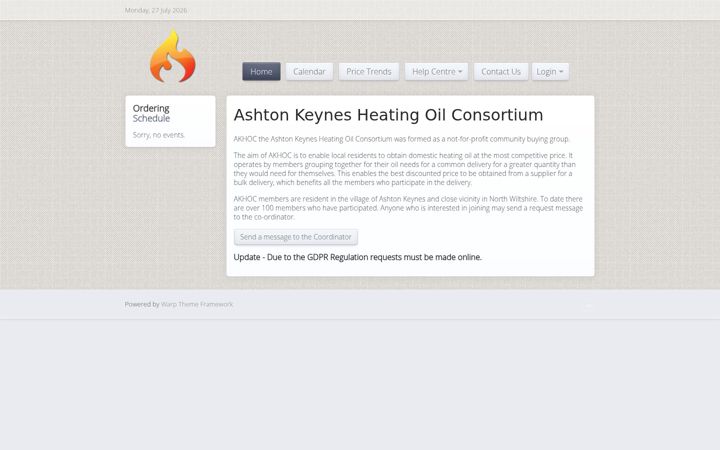 Screenshot of akhoc.org.uk
