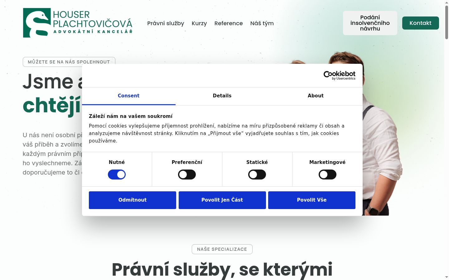 Snímka obrazovky banera súhlasu zobrazeného pred akoukoľvek interakciou
