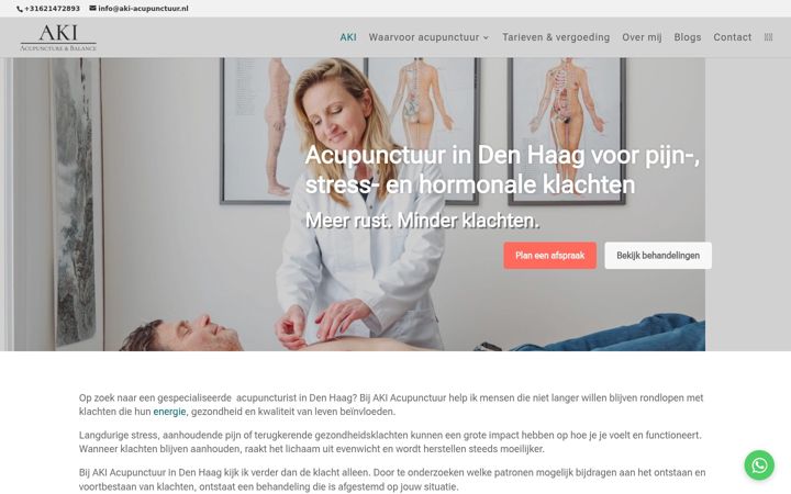 Screenshot of aki-acupunctuur.nl