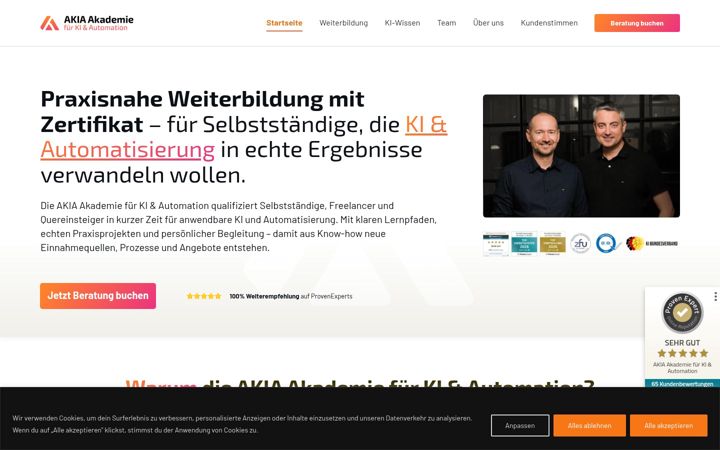 Screenshot of akia-akademie.net