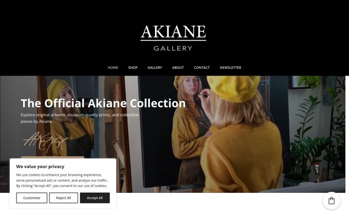 Zrzut ekranu akiane.com