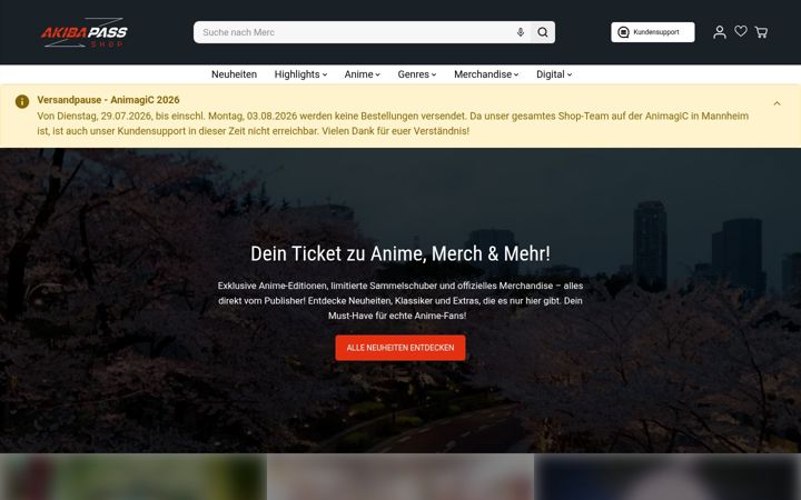 Screenshot ta' akibapassshop.de
