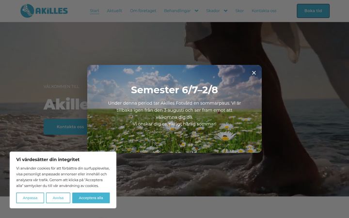 Screenshot of akillesfotvard.com