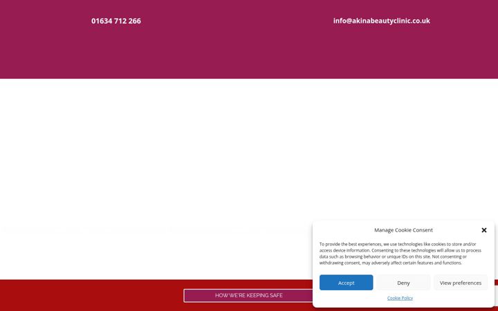 Screenshot of akinabeautyclinic.co.uk