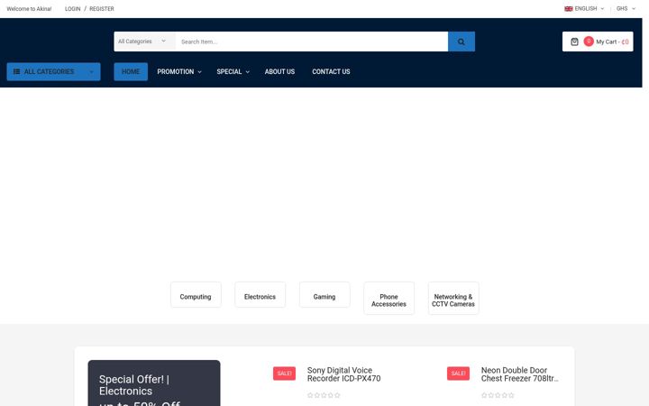 Kuvakaappaus sivustosta akinamart.com