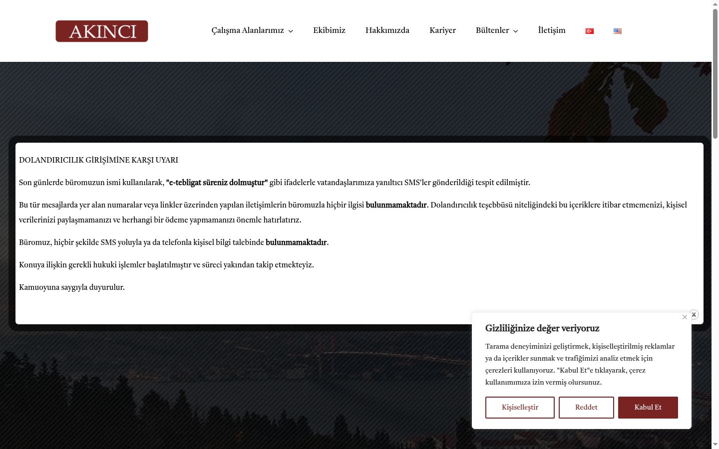 Ekraanipilt nõusolekubännerist, mida näidati enne mis tahes suhtlust
