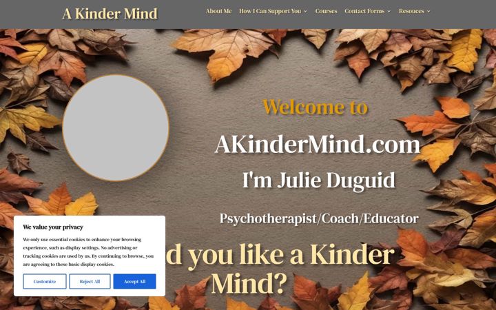 Kuvakaappaus sivustosta akindermind.com